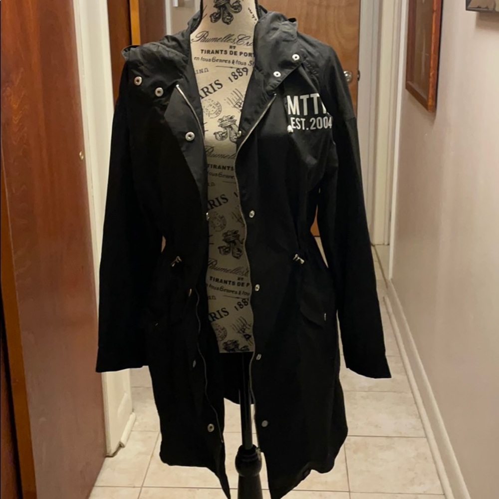 Married To The Mob Black Long Windbreaker